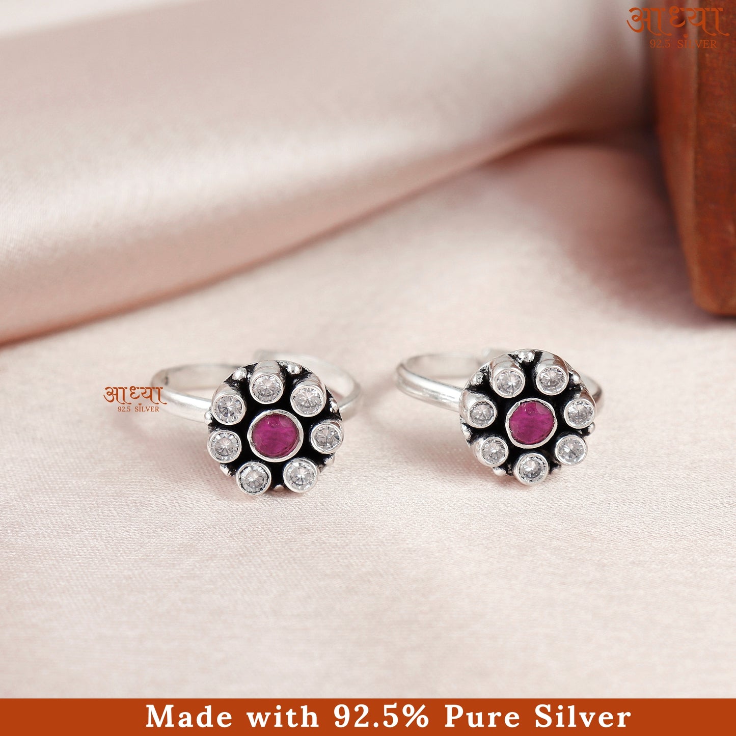 Sanskriti Floral Silver Toe Ring