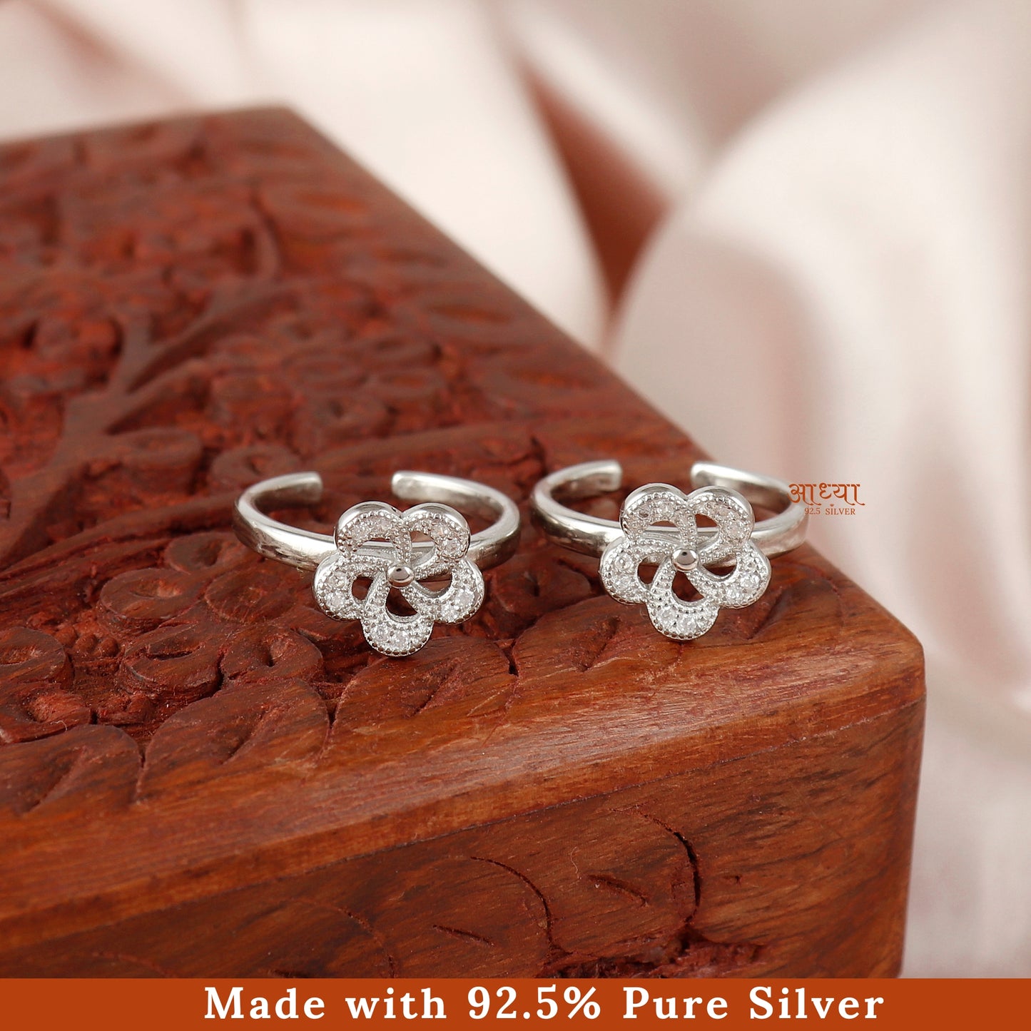 Silver Rose Toe Ring