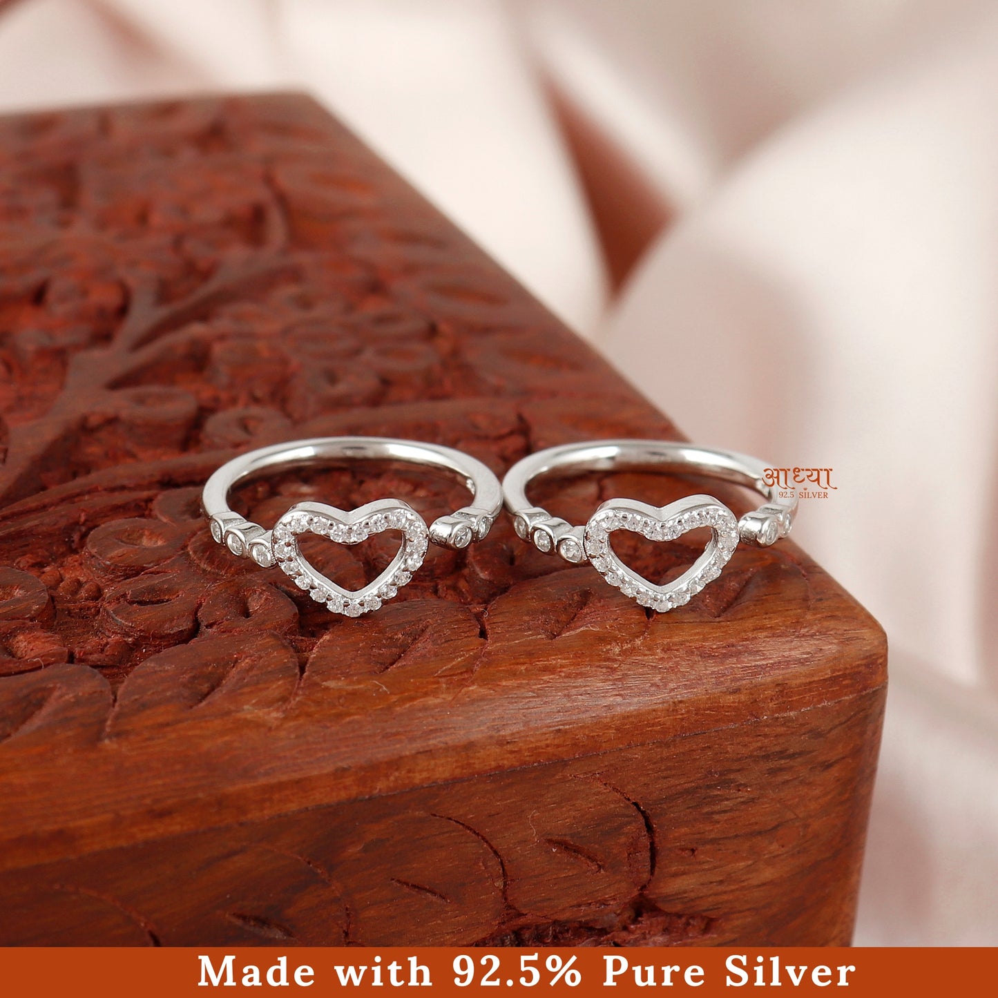 Big Heart Pure Silver Toe Ring