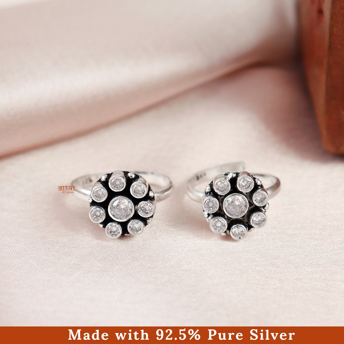 Blossom Halo Silver Toe Ring
