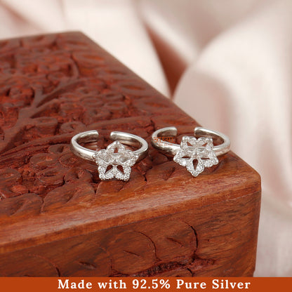 Floret Star Silver Toe Ring