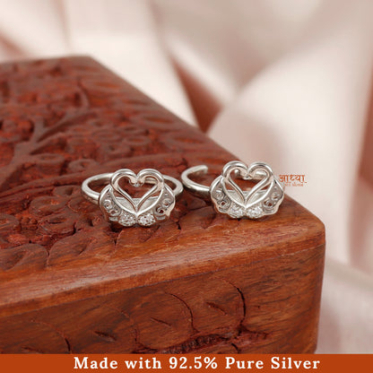 Heart Shape Silver Swam Toe Ring