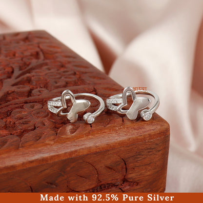 Mini Butterfly Silver Toe Ring