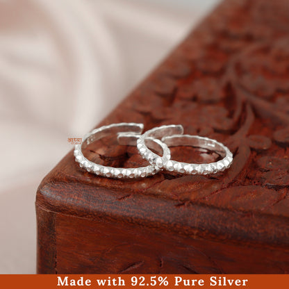 Pure Silver Bead Band Toe Ring