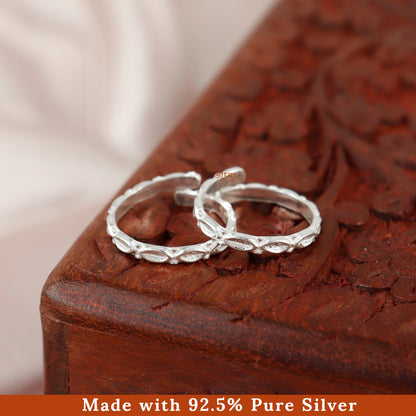 Pure Silver Petal Band Toe Ring