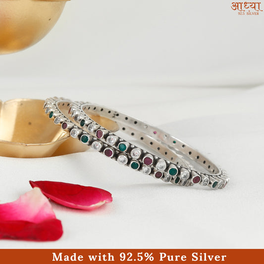 Round Multicolor Gemstone Silver Toe Ring