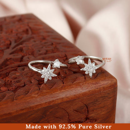 Shimmering Star Silver Toe Ring