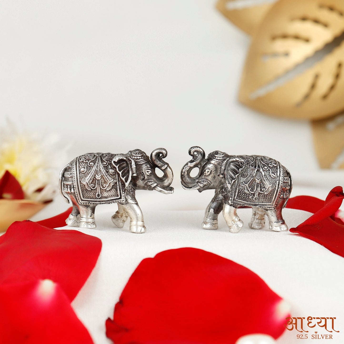 Silver Mini Elephant Pair