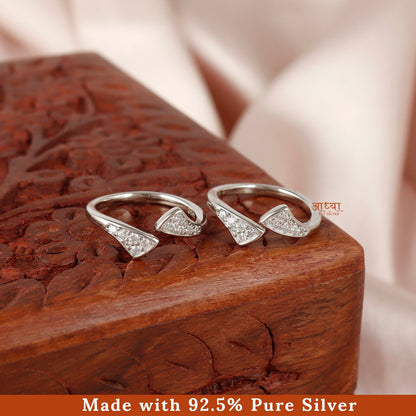 Silver Cut Out Elegant Toe Ring