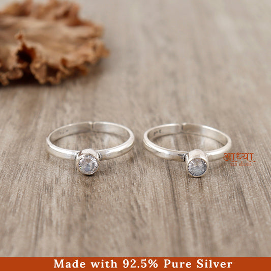 Moonlight Circle Silver Toe Ring